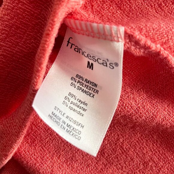 Coral Pink Oversized Dolman Sleeve Tee - Size Medium - Picture 5 of 5